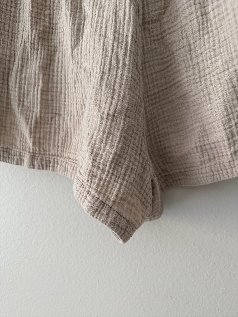 Light Beige Gauze Drawstring Shorts - Picture 5 of 5
